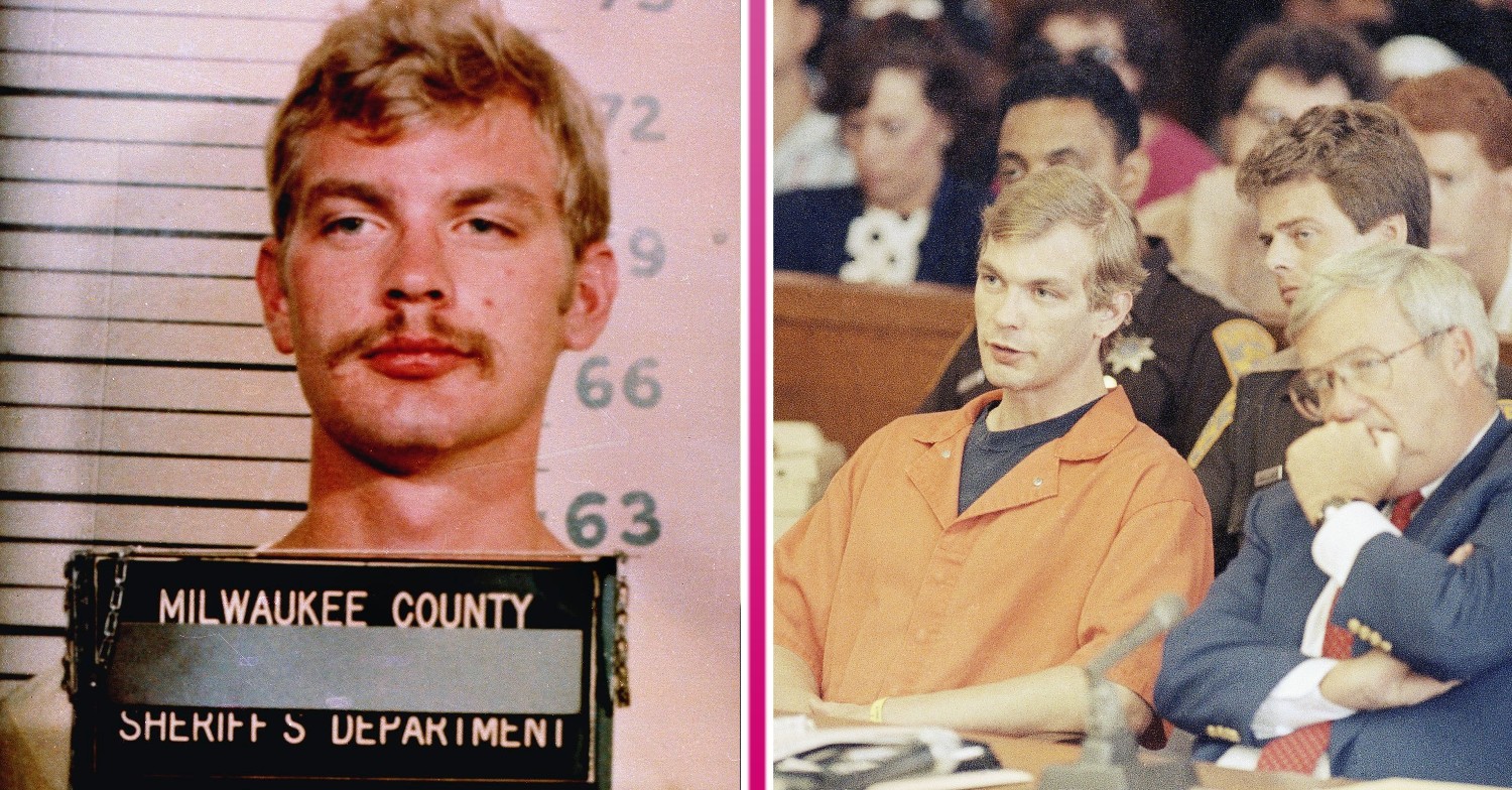 Jeffrey Dahmer in mug shot and in court