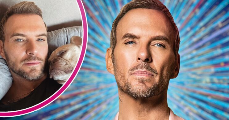 Matt Goss in promo shot for Strictly Come Dancing and his dog Reggie