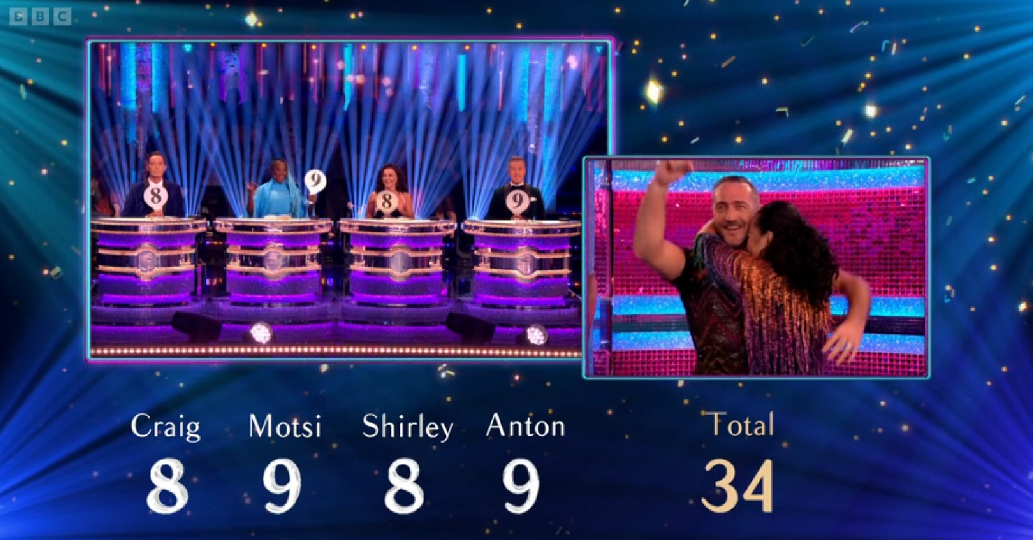 Will Mellor receives scores on Strictly