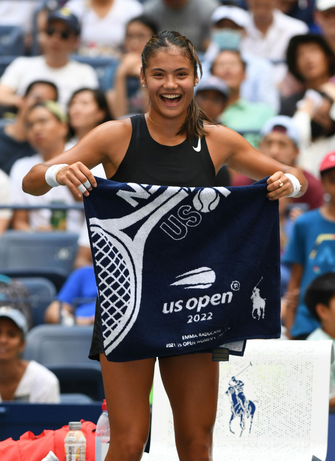 Emma Raducanu beams at the US Open