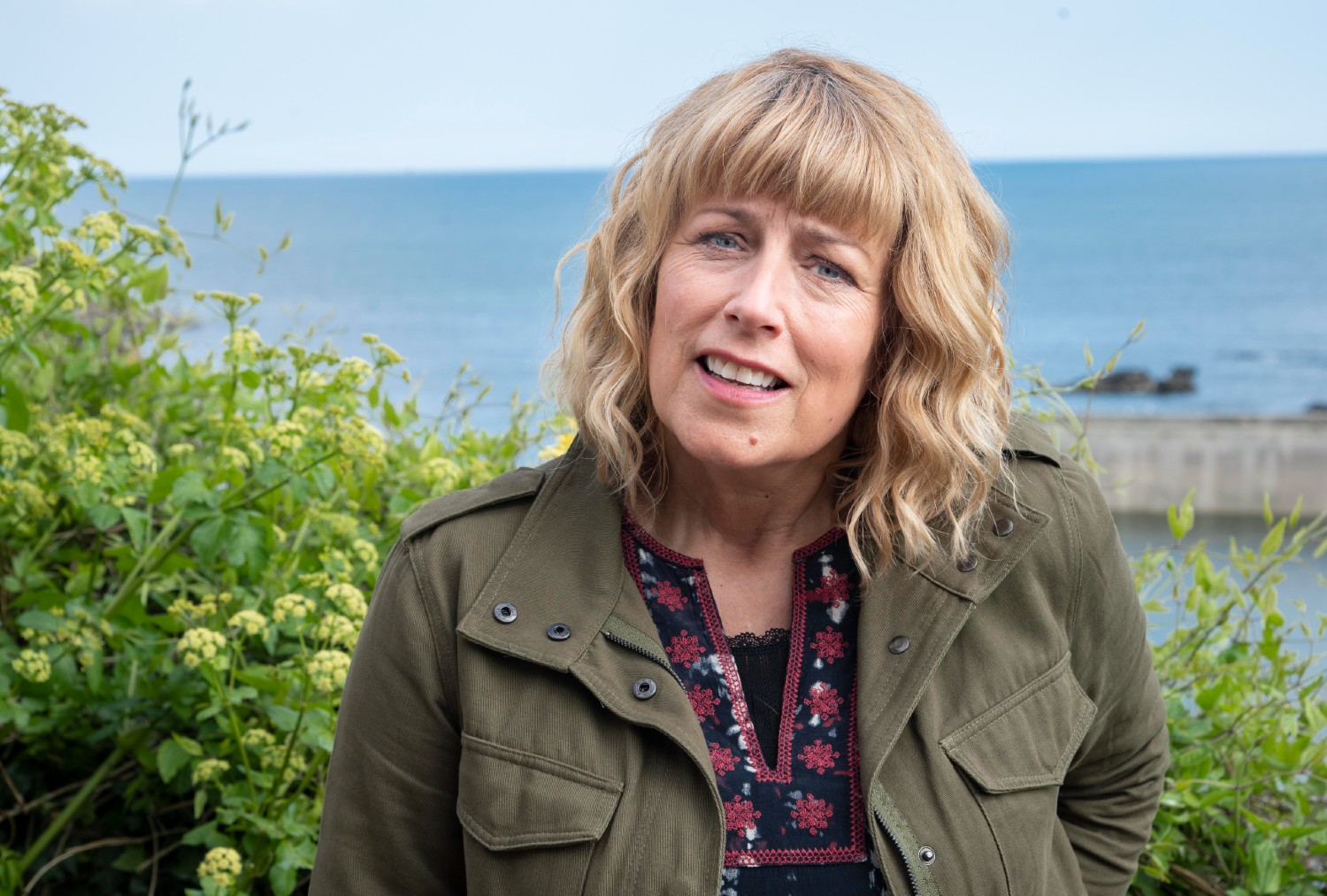 Fay Ripley smiling on Doc Martin