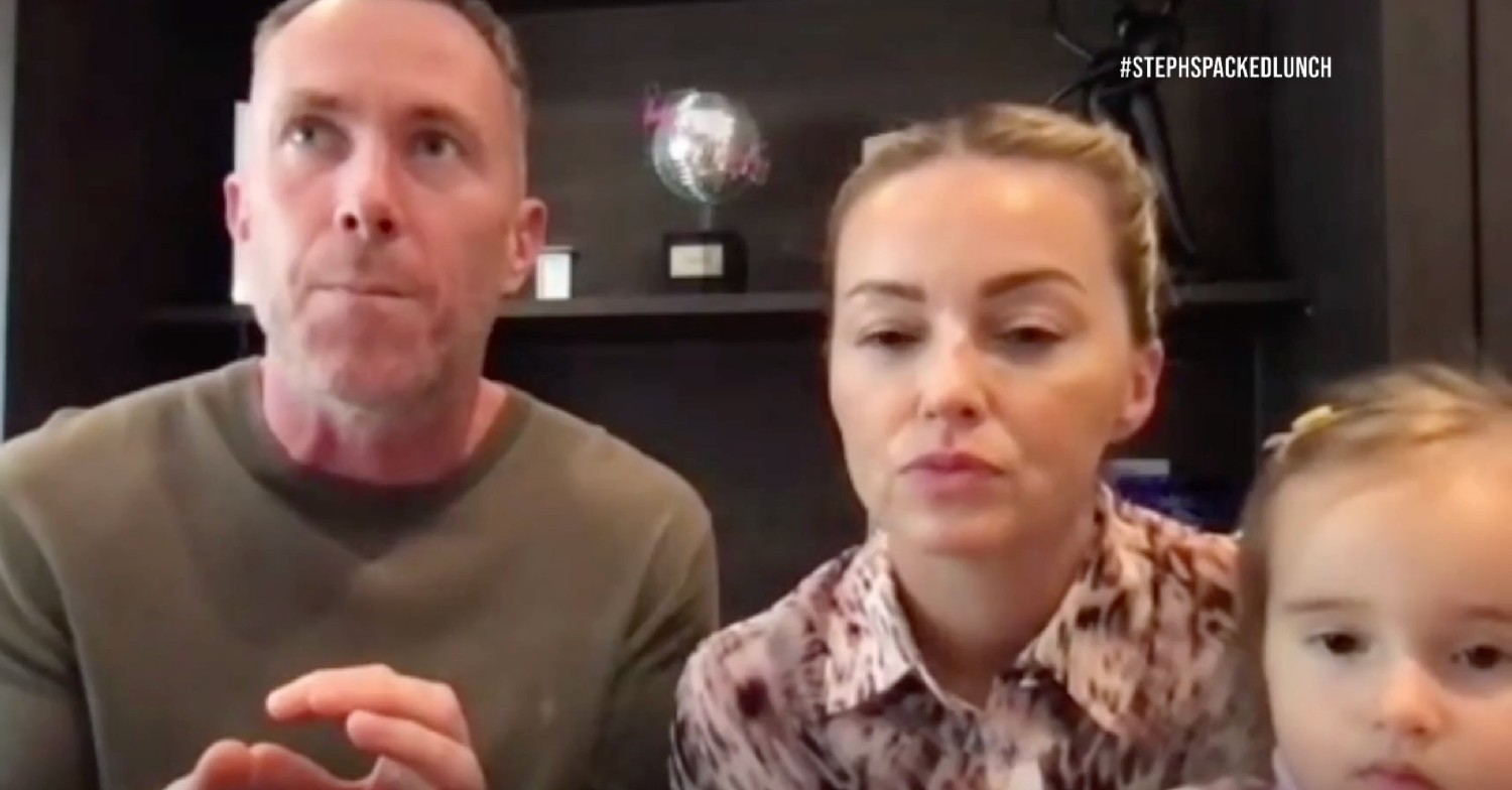 James Jordan, Ola Jordan, and their child on Steph's Packed Lunch