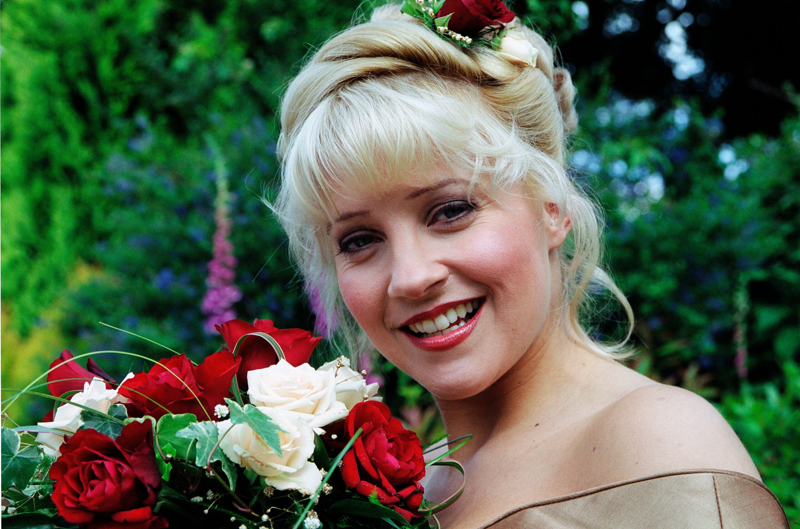 Kathy Glover on her wedding day to Biff Fowler