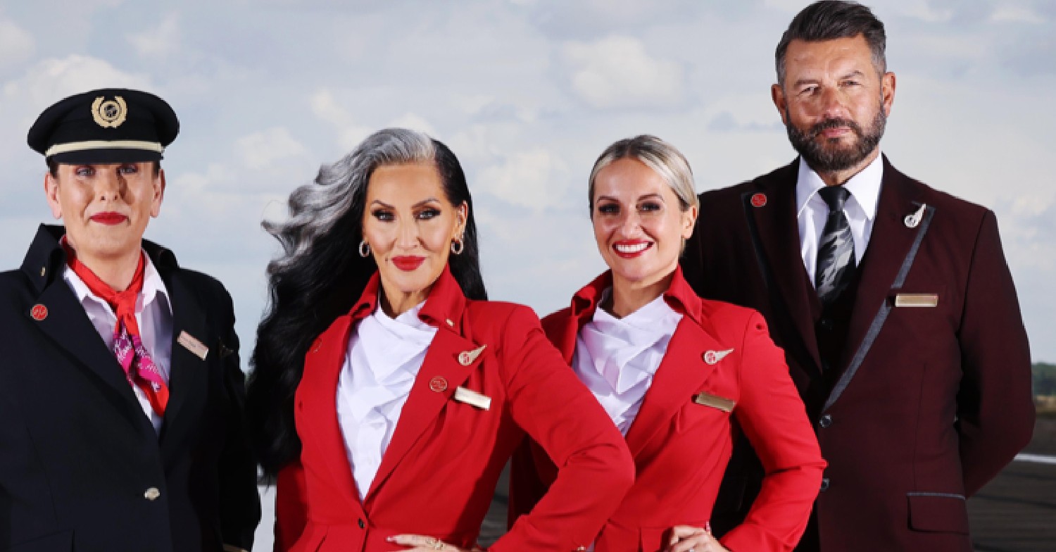 Virgin Atlantic crew wearing their new uniforms
