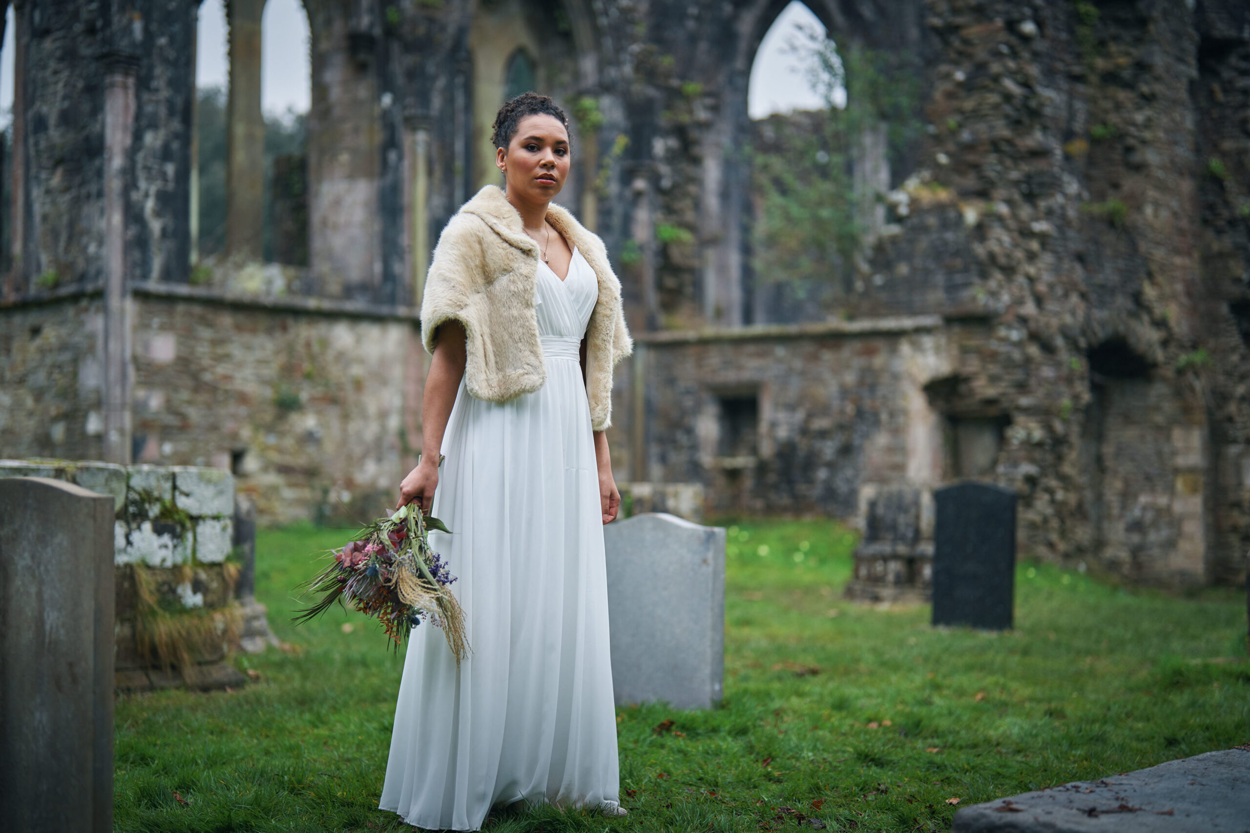 Mali Ann Rees in wedding dress in The Pact series 2 cast