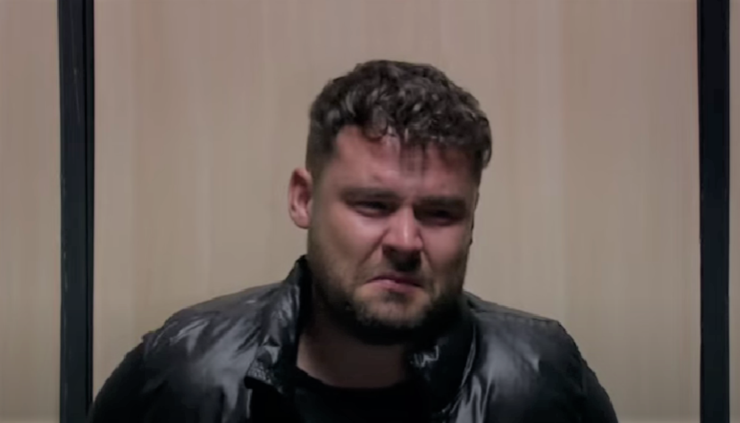 Aaron crying in the hospital in Emmerdale