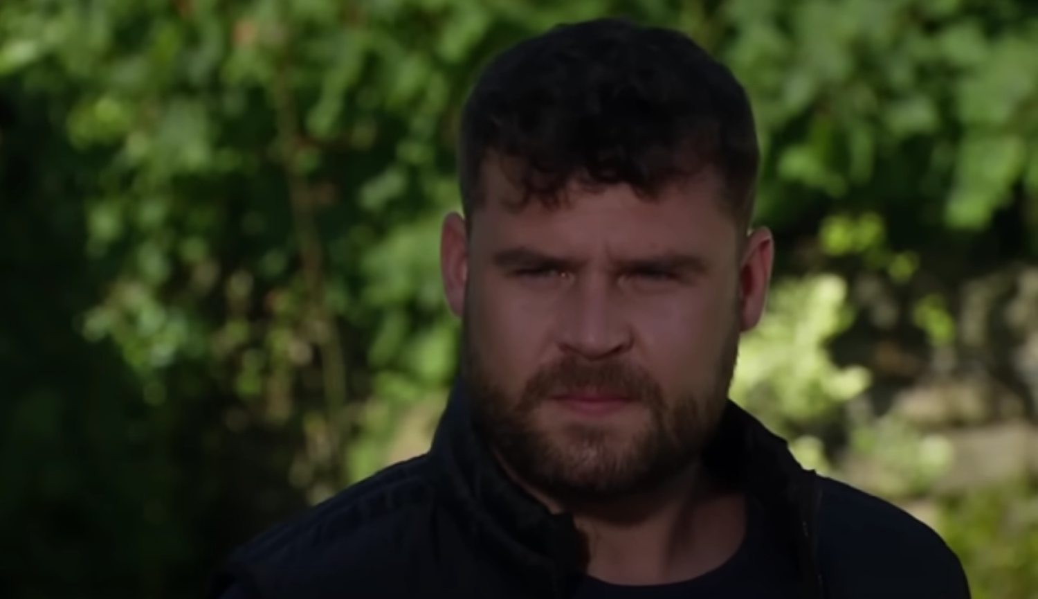 Aaron looking intense on Emmerdale