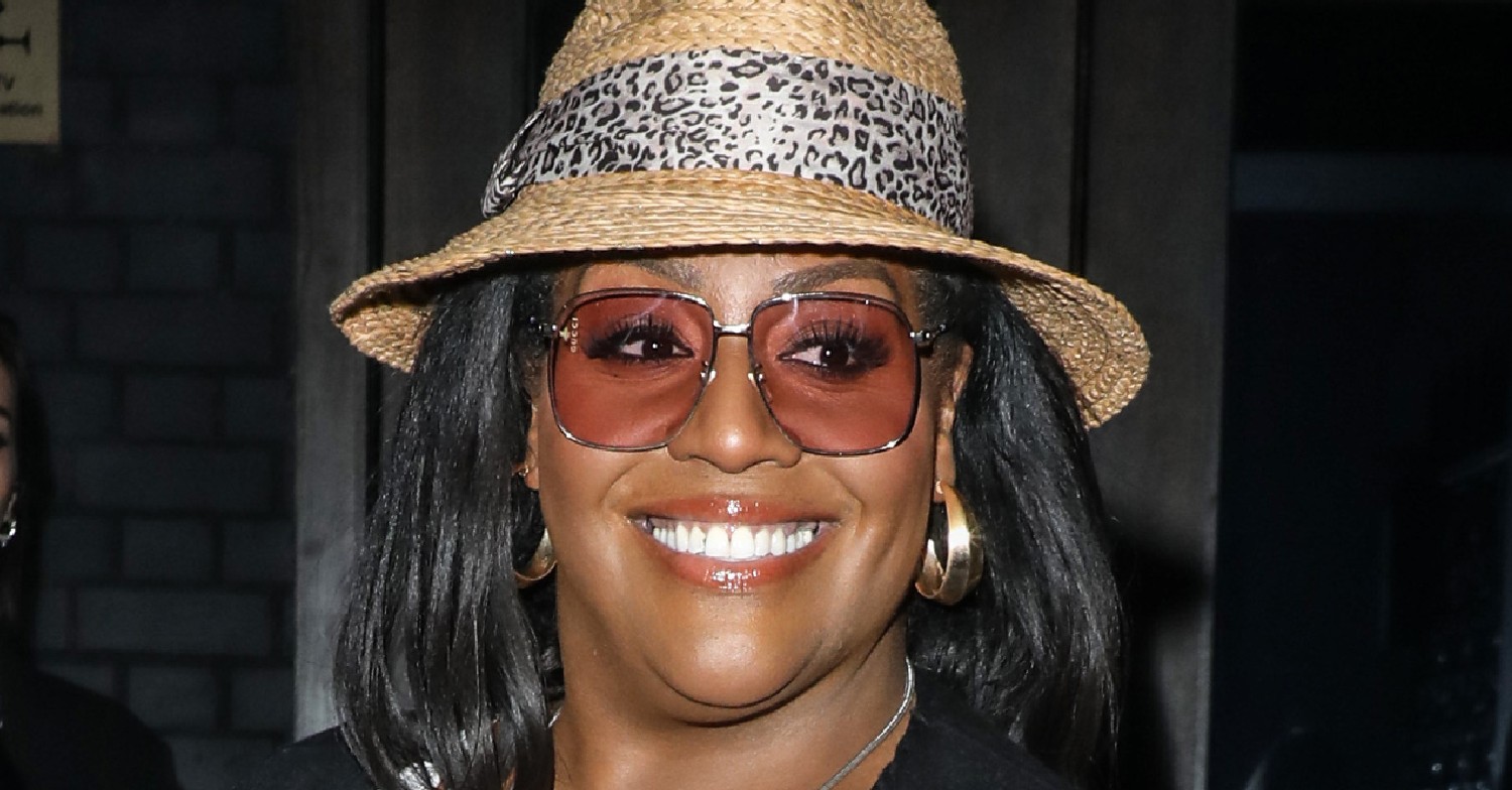 Alison Hammond smiling in hat and glasses at ITV Summer Party 2022