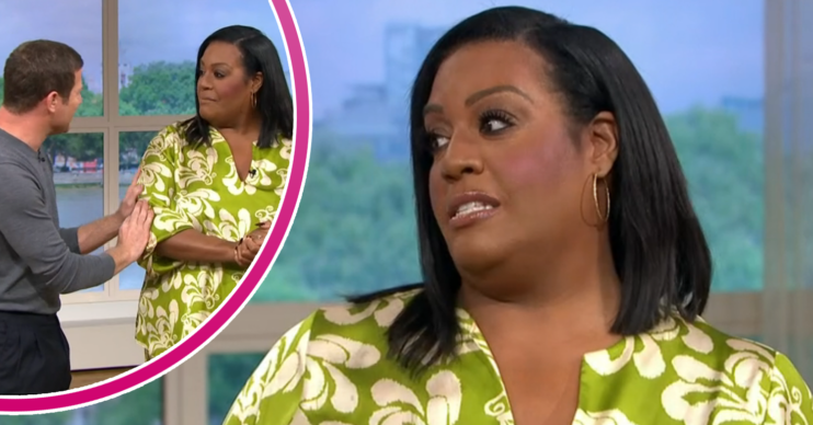 Alison Hammond wearing green PJs on This Morning