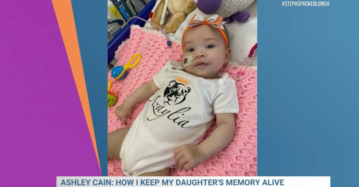 Baby Azaylia looks at the camera