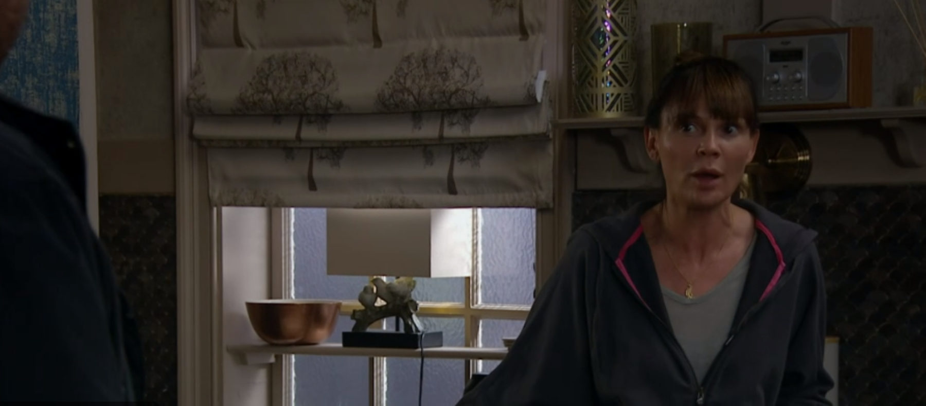 Chas looking annoyed Emmerdale