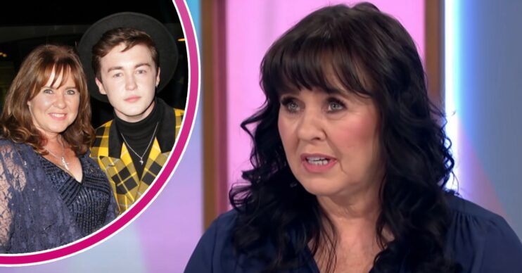 Coleen Nolan on Loose Women and posing with her son
