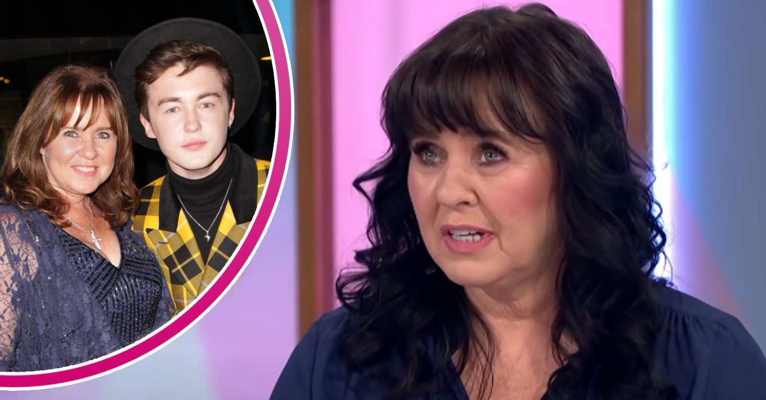 Coleen Nolan on Loose Women and posing with her son