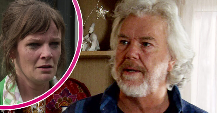 Coronation Street Bridget crying and Stu shocked