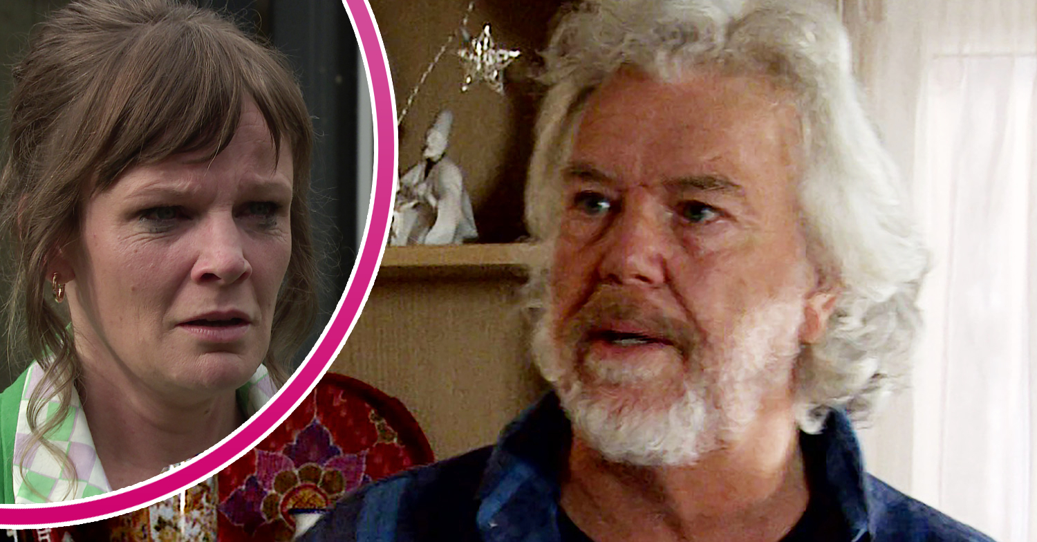 Coronation Street Bridget crying and Stu shocked