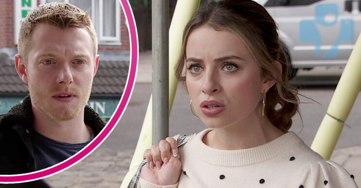 Coronation Street Daniel and Daisy looking shocked