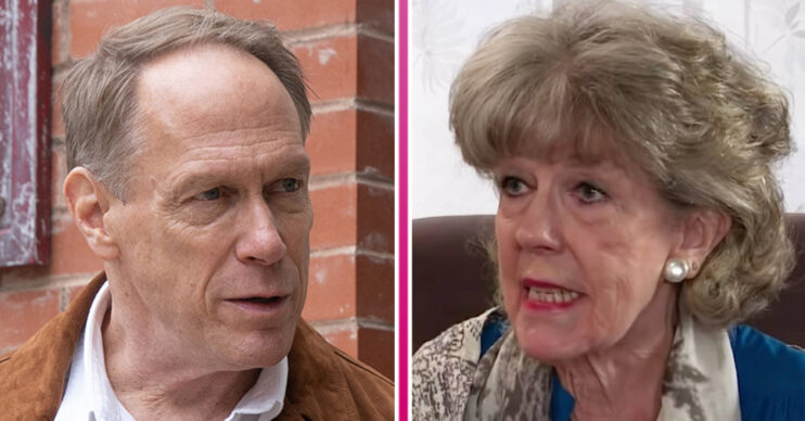 Coronation Street Audrey and Stephen looking angry