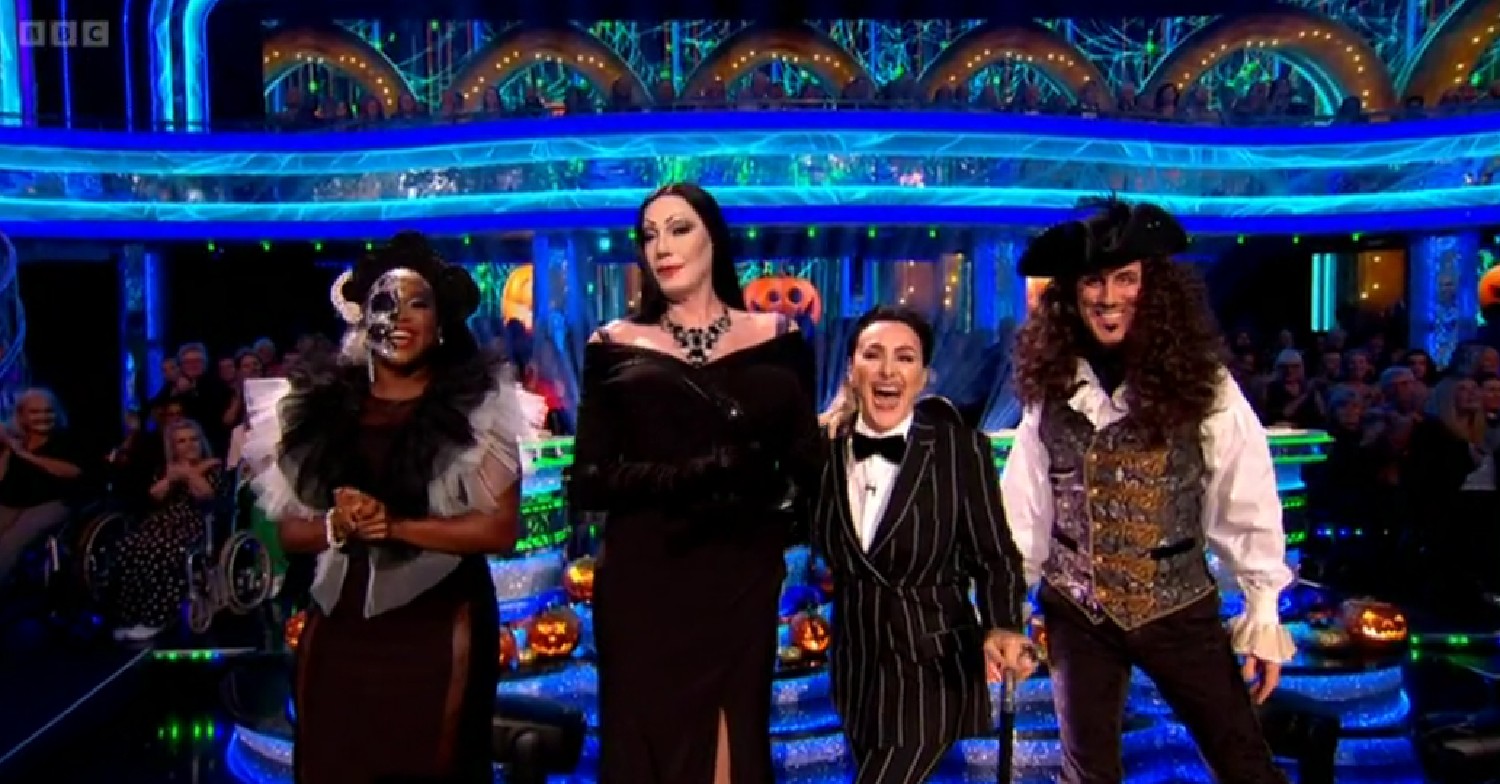 Craig, Motsi, Shirley and Anton in Halloween costumes on Strictly