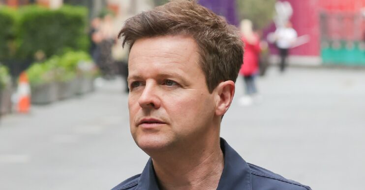 Dec Donnelly looking serious outside radio studios