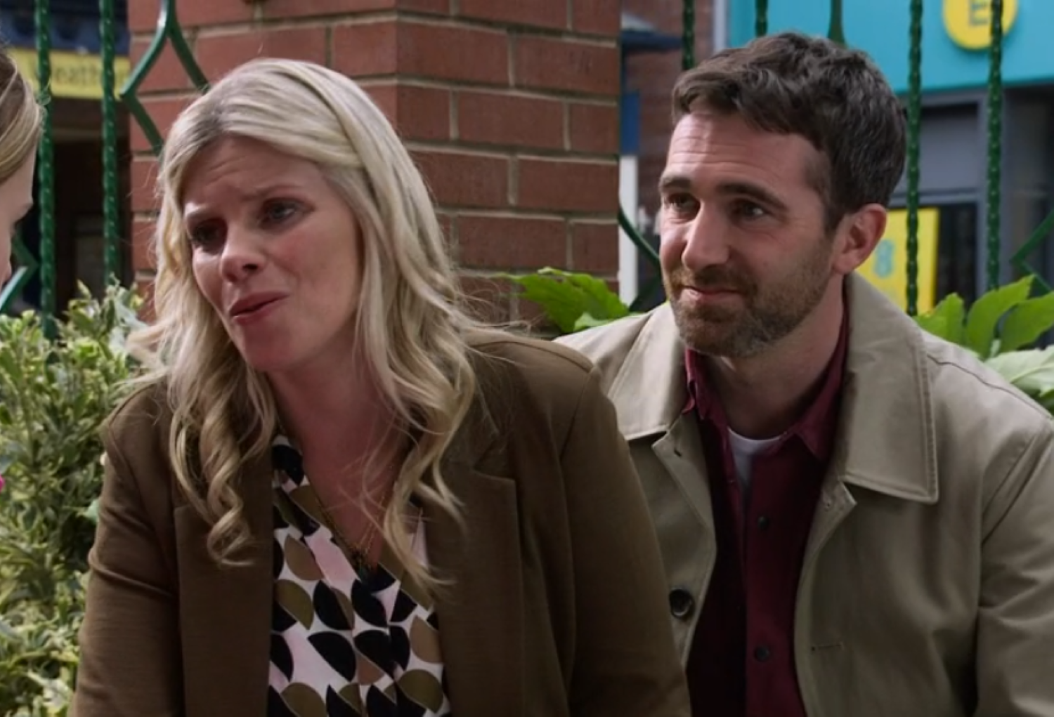 Esther and Mike looking hopeful in Coronation Street 