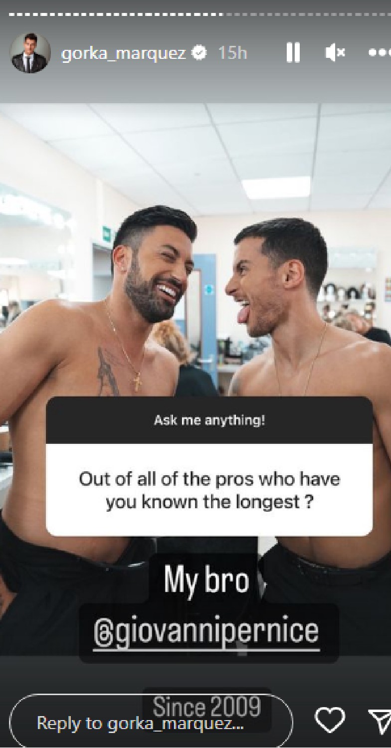 Strictly stars Giovanni and Gorka Marquez posing topless on Instagram