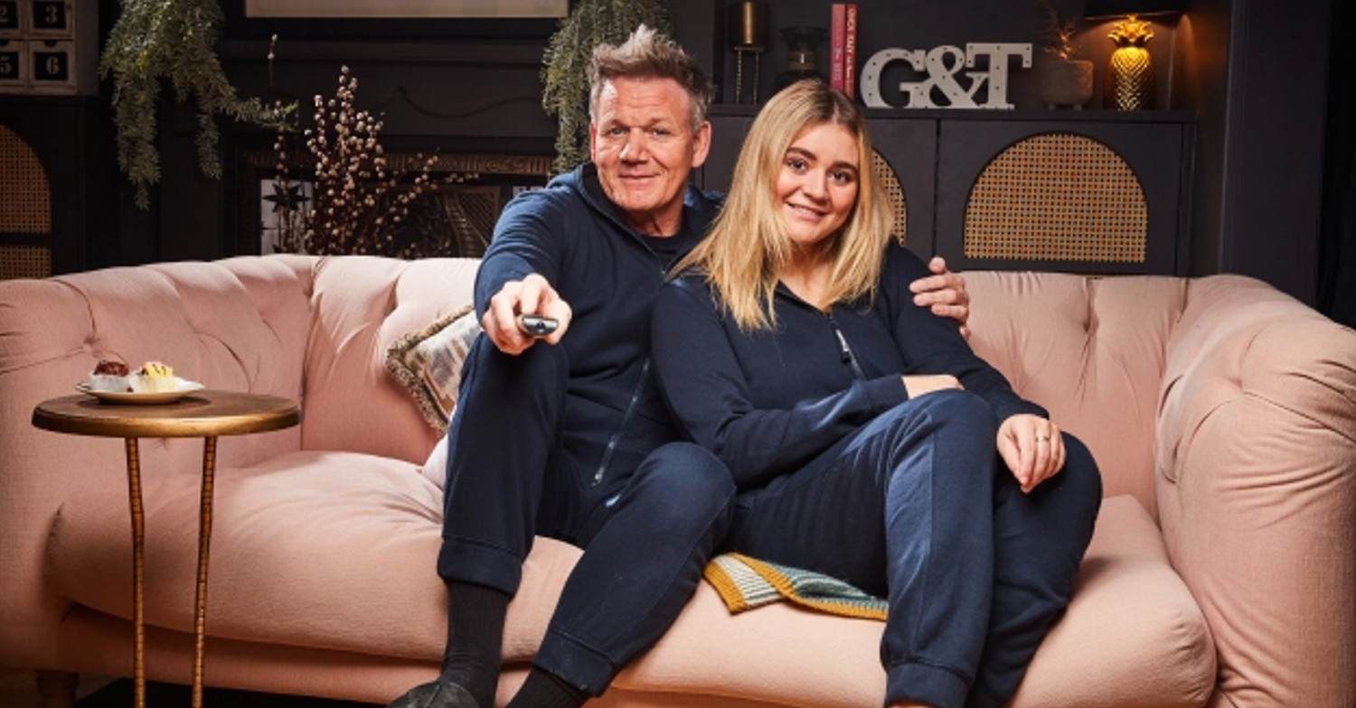 Tilly Ramsay and Gordon Ramsay hugging on Gogglebox