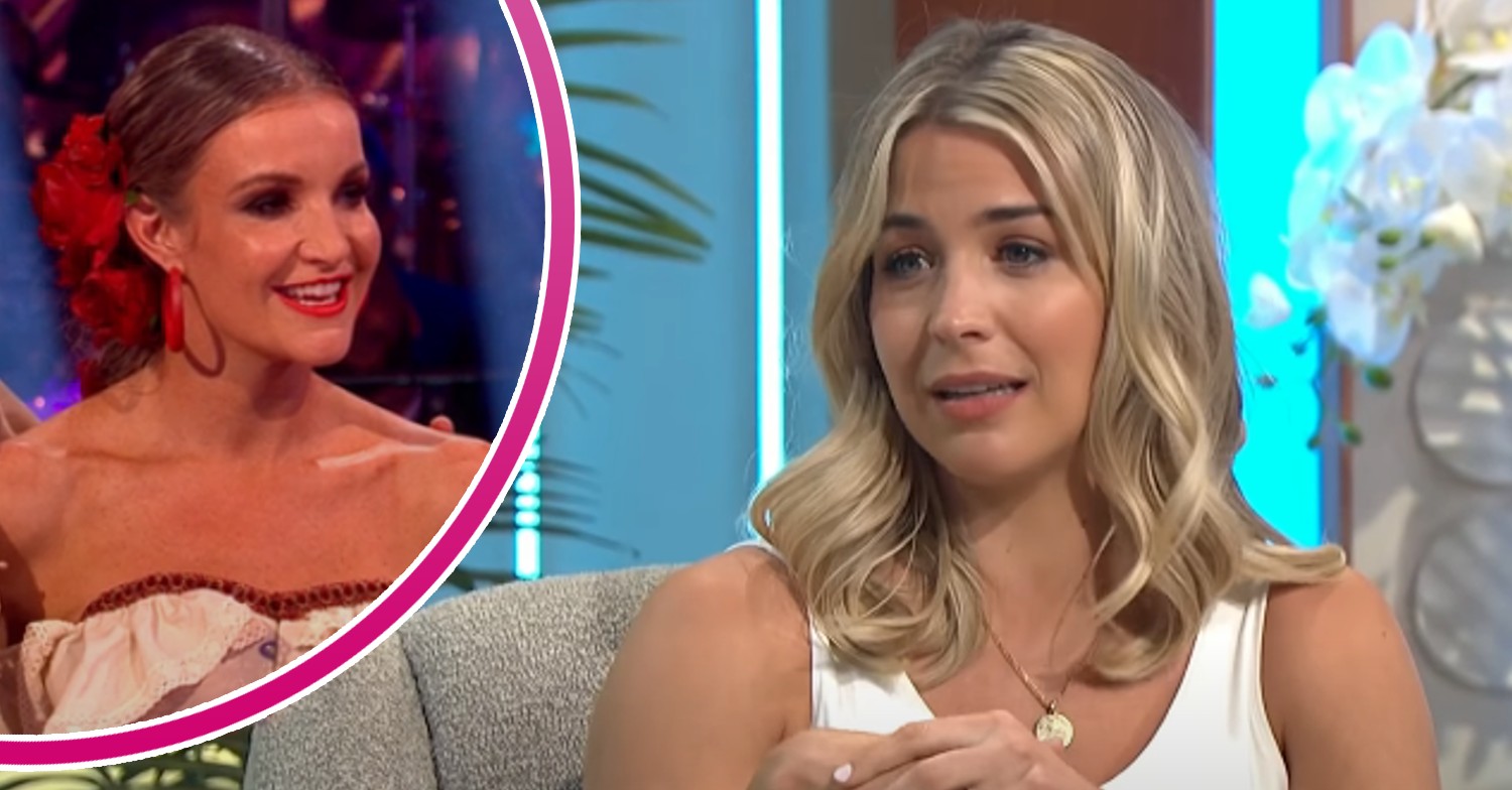 Helen Skelton smiling on Strictly and Gemma Atkinson on Lorraine