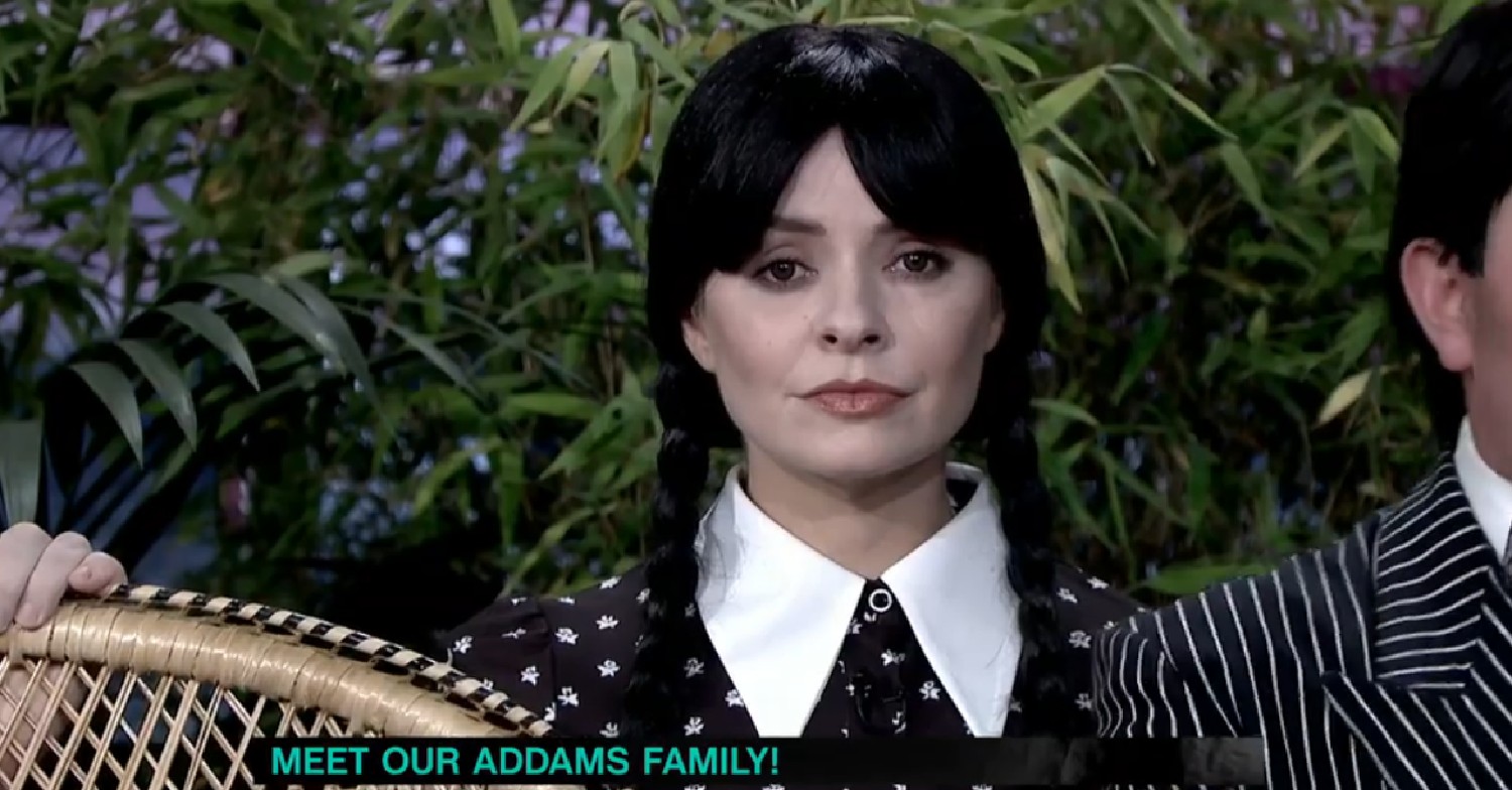 Holly Willoughby in Halloween costume as Wednesday Addams on This Morning