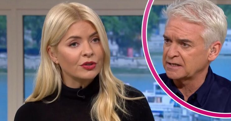 Holly Willoughby and Phillip Schofield look serious on This Morning today