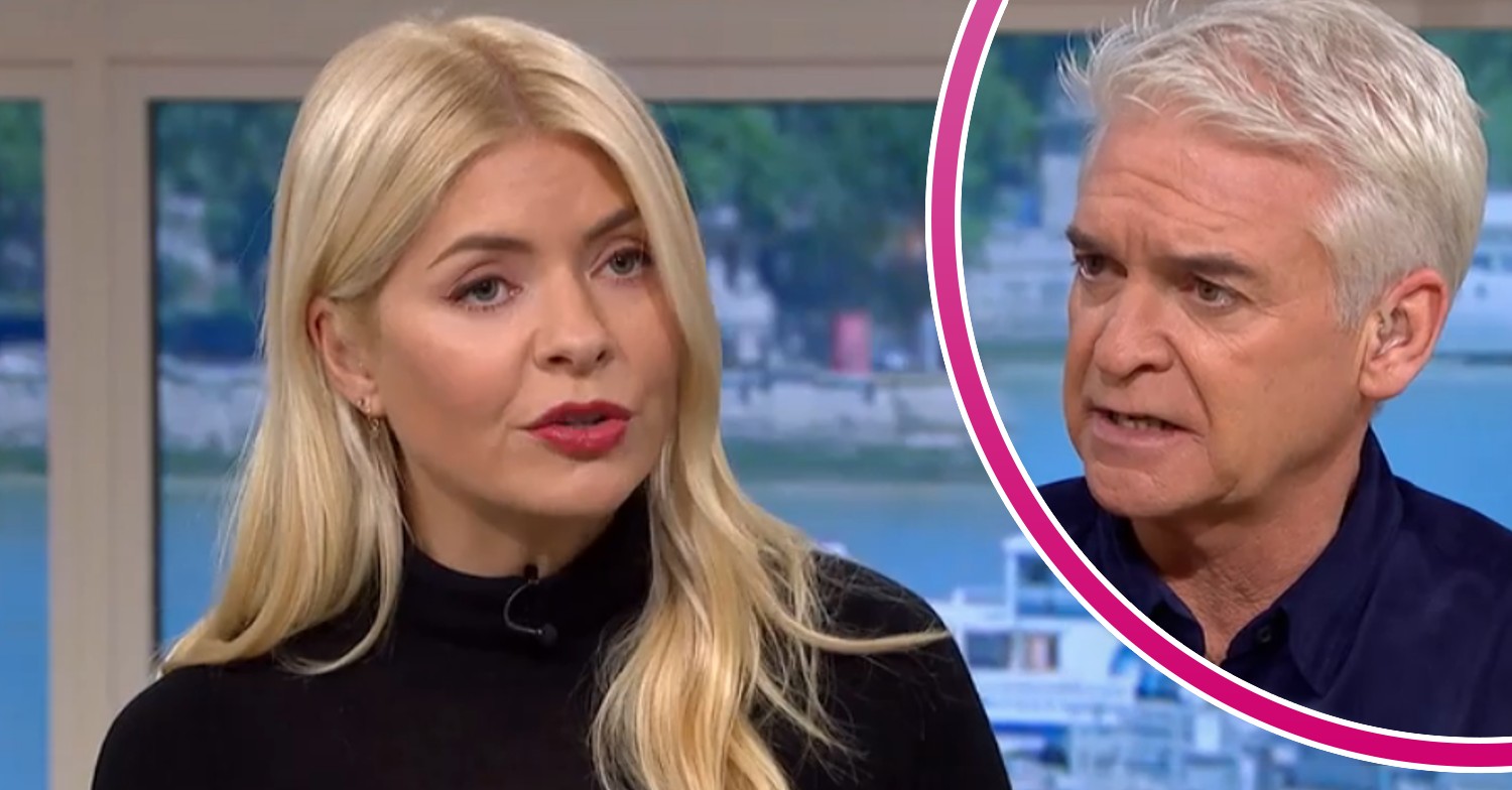 Holly Willoughby and Phillip Schofield look serious on This Morning today