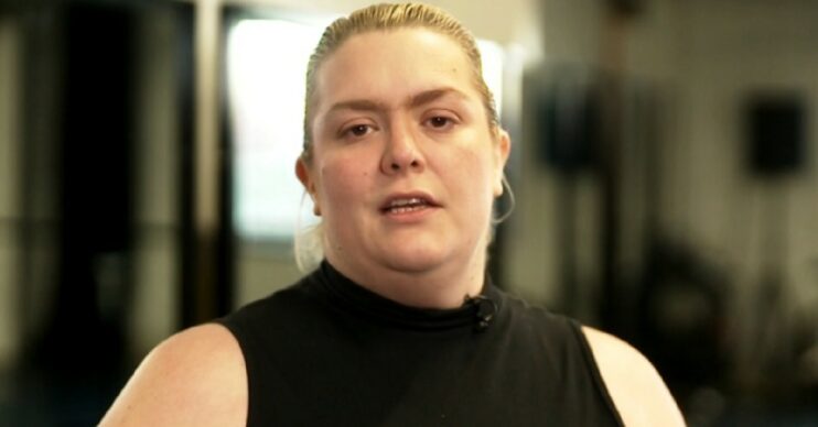 Jayde Adams talking to the camera on Strictly