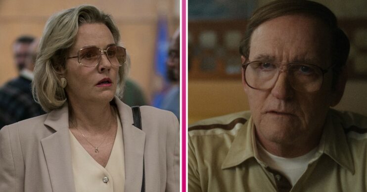 Penelope Ann Miller and Richard Jenkins playing Jeffrey Dahmer's parents in Monster: The Jeffrey Dahmer Story