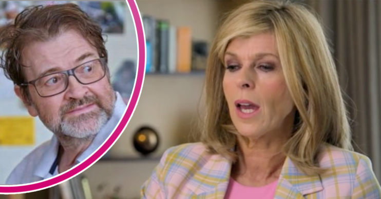 Kate Garraway looking sad and Husband Derek looking poorly