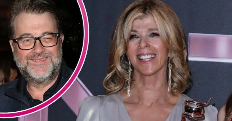 Kate Garraway smiling at NTAs and husband Derek smiling at event