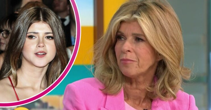 Kate Garraway look serious, her daughter Darcey poses for the cameras