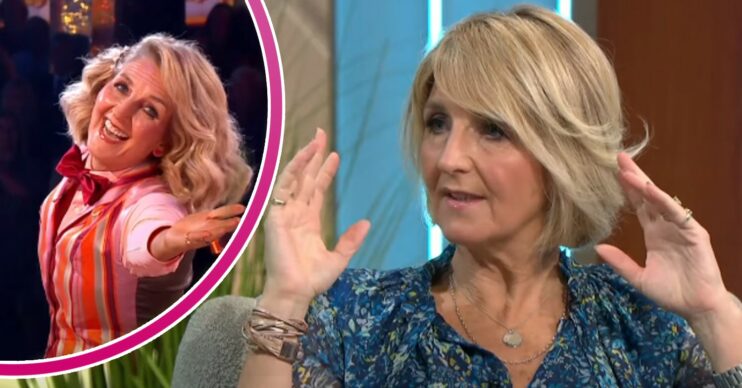 Kaye Adams dancing on Strictly and her on Lorraine