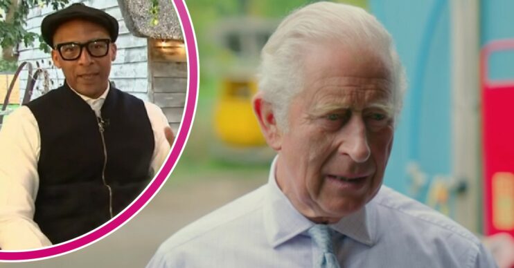 Jay Blades on GMB and King Charles looking down on Repair Shop