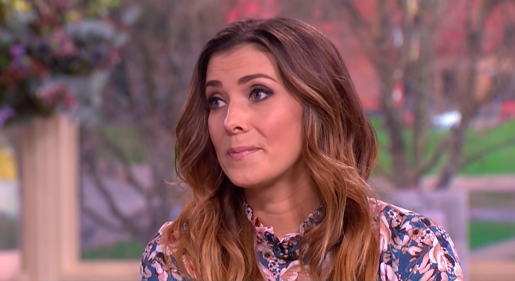 Kym Marsh looks serious on This Morning