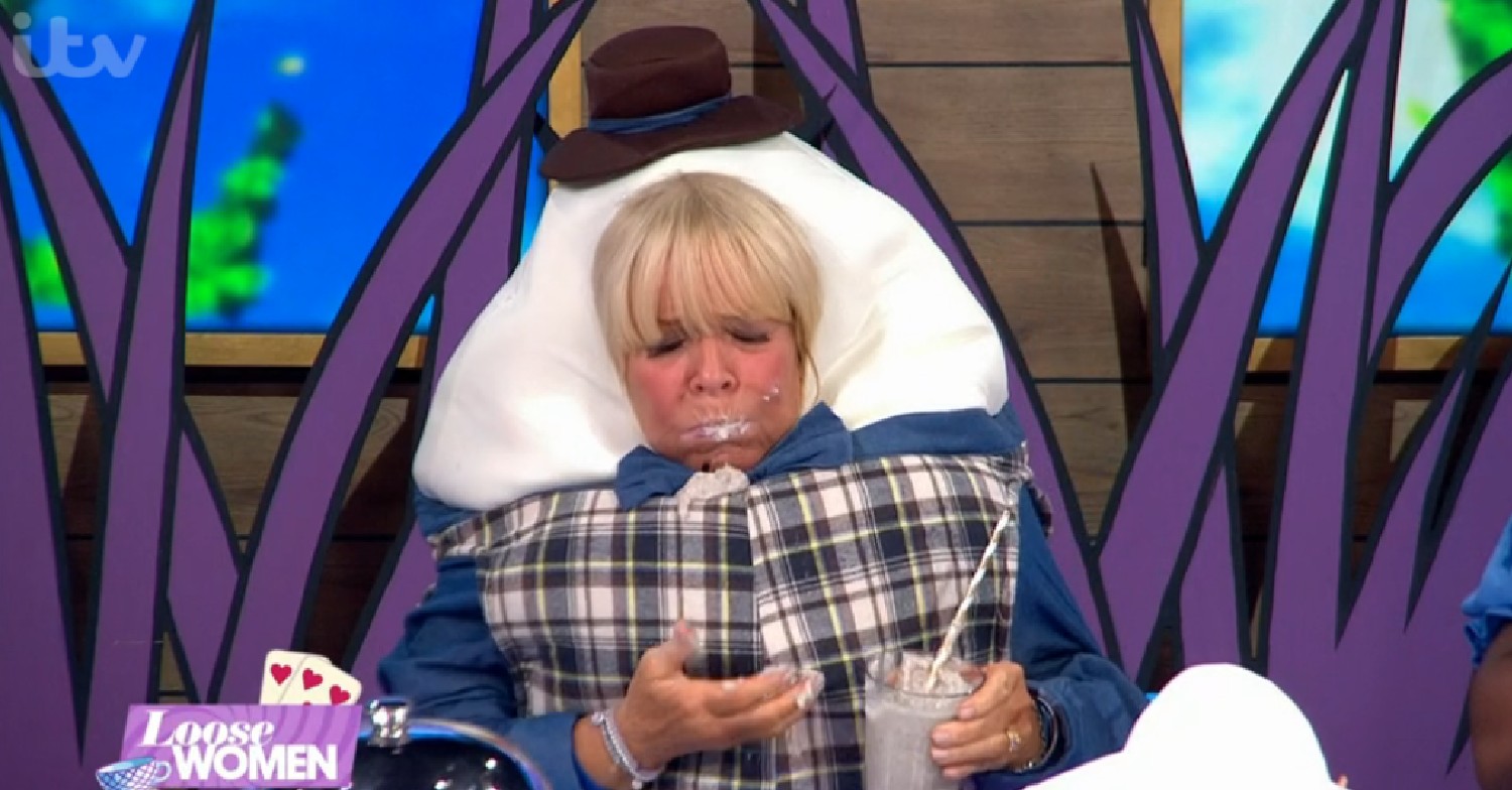 Linda Robson spits out drink on Loose Women today