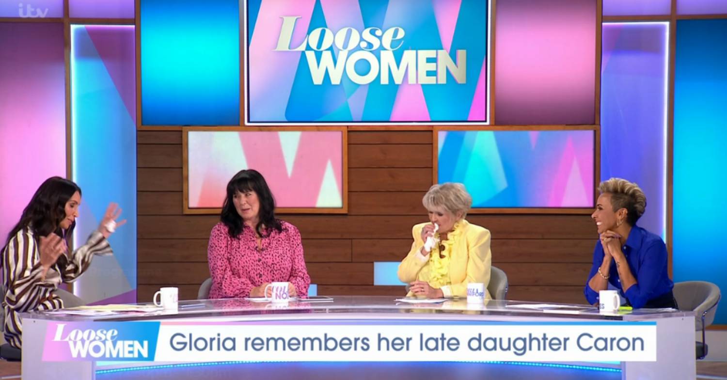 Gloria dabs her nose on Loose Women today