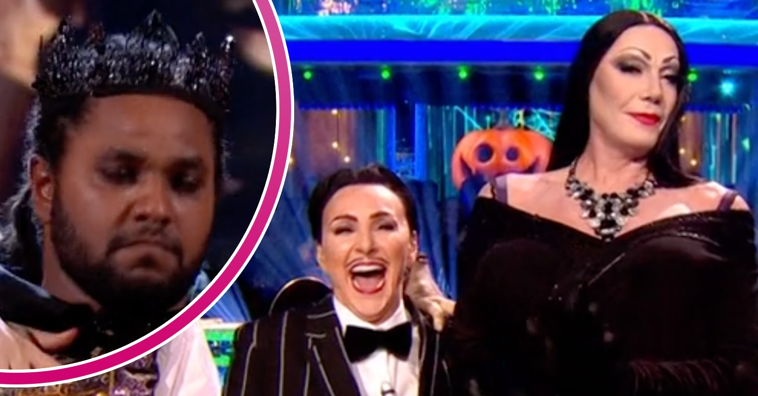 Hamza Yassin looks sad and the judges on Strictly