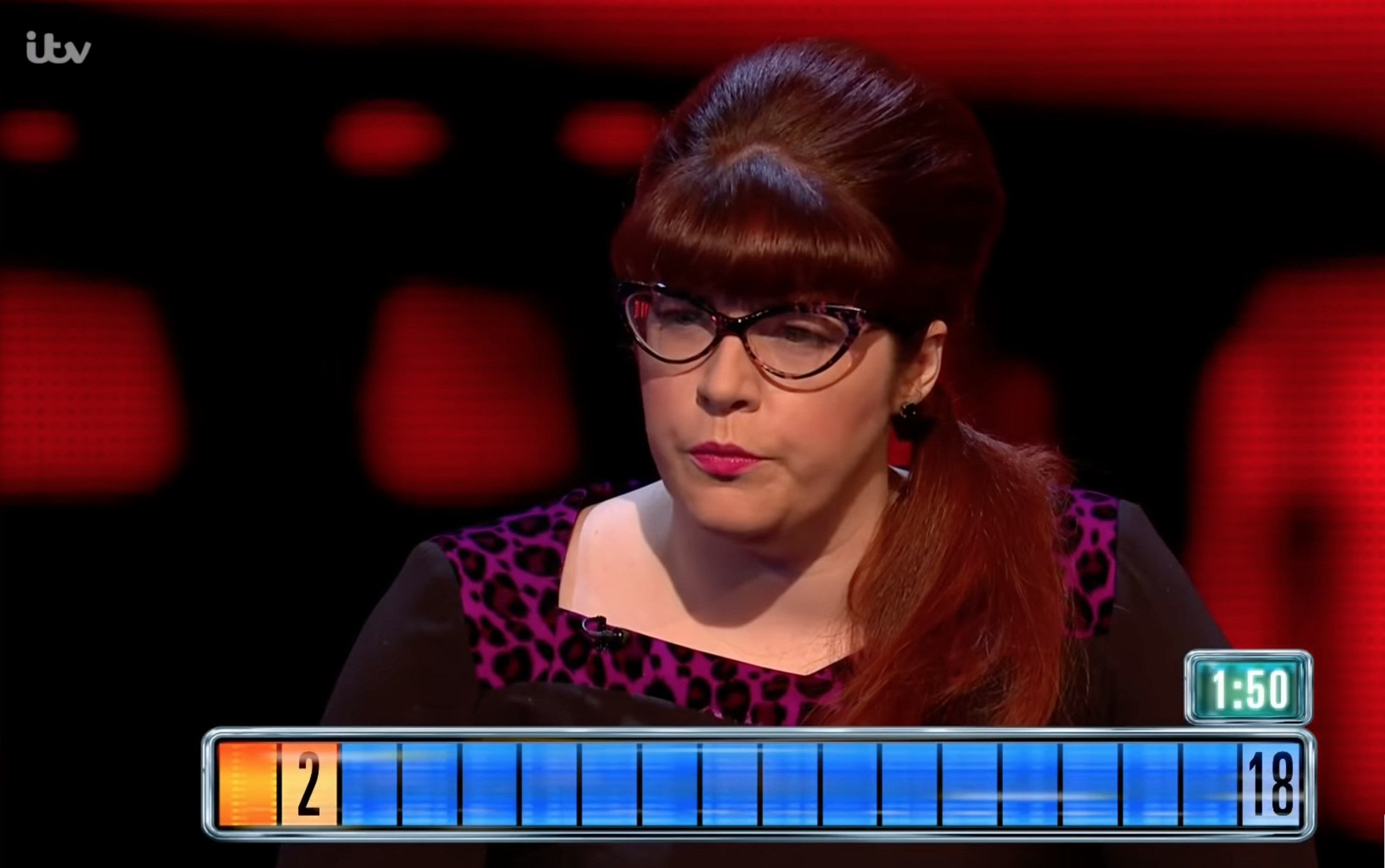 Jenny Ryan concentrating on The Chase