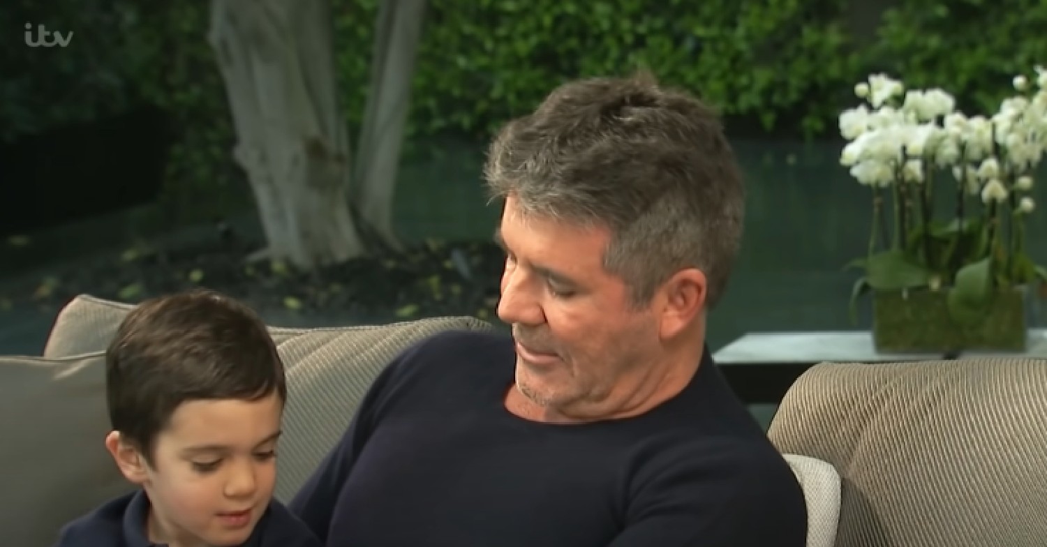 Simon Cowell looking at son Eric during Loose Women appearance