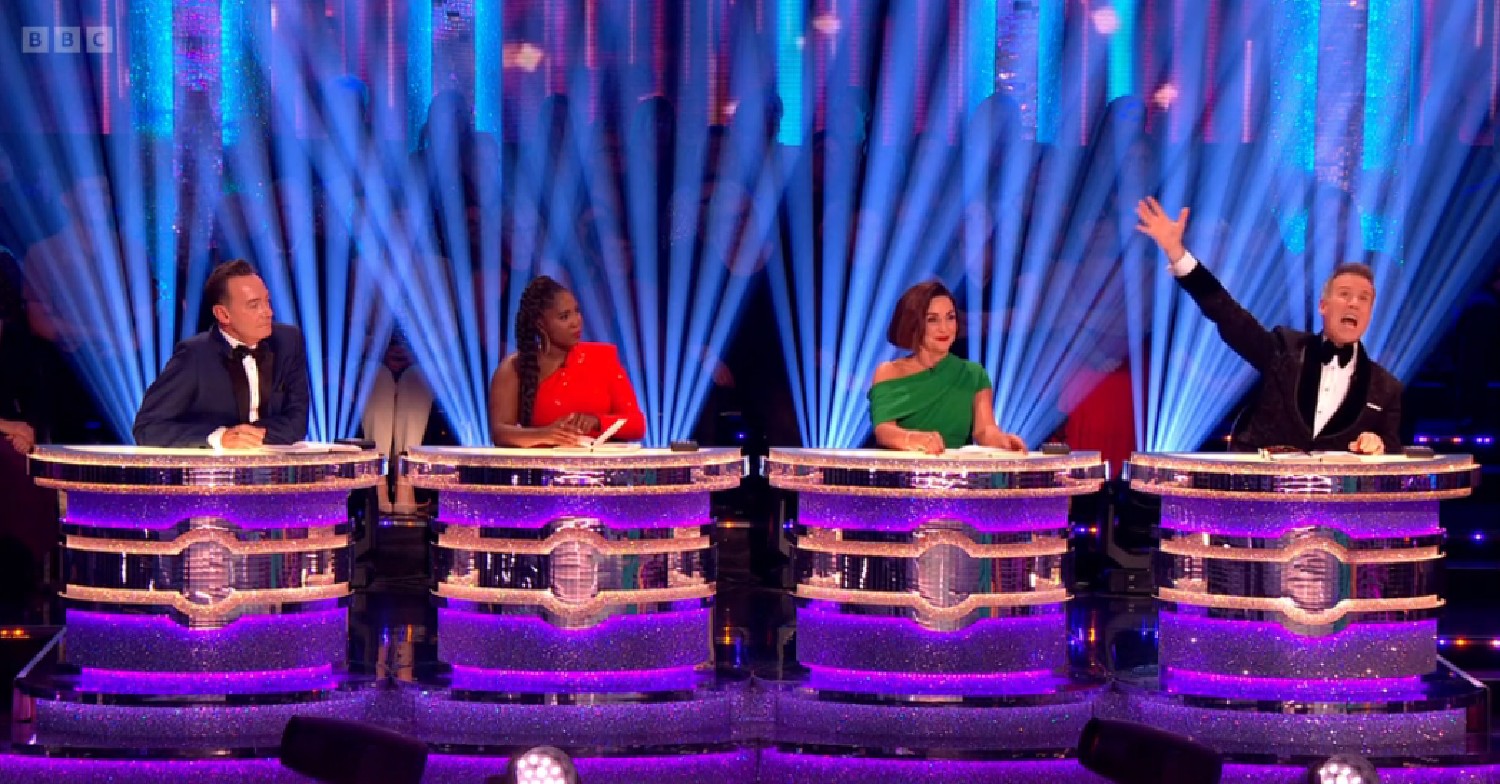 The Strictly judges giving feedback to Ellie Taylor