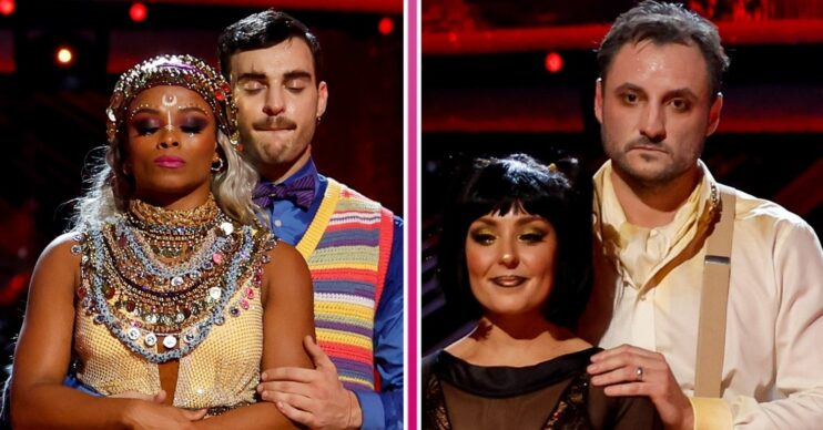 Fleur East, Vito Coppola, Amy Dowden and James Bye during Strictly results