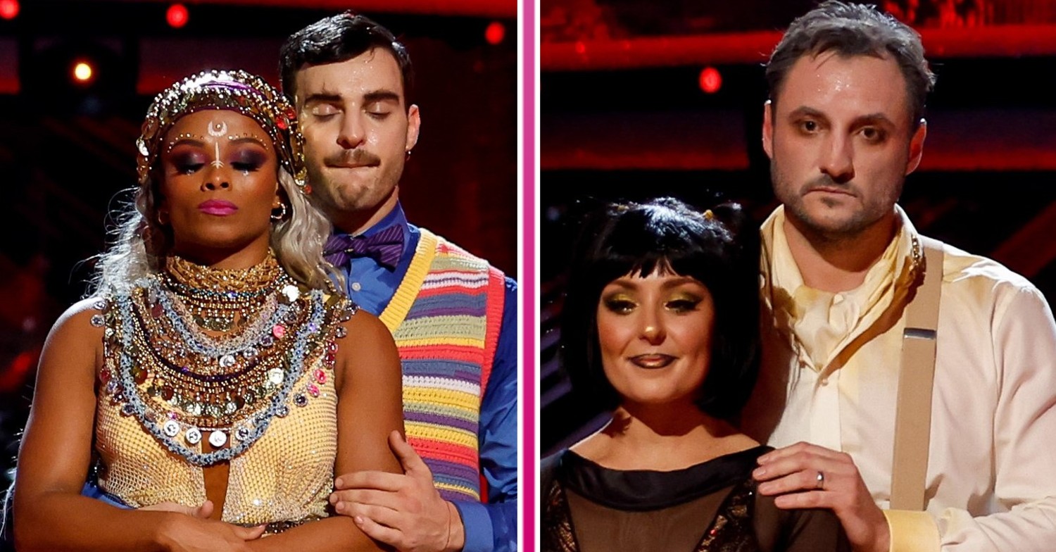 Fleur East, Vito Coppola, Amy Dowden and James Bye during Strictly results