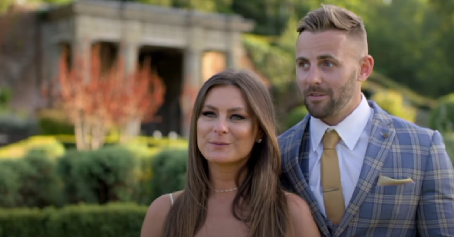 Tayah and Adam talking to the camera on MAFS UK