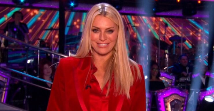 Tess Daly speaking to the camera on Strictly