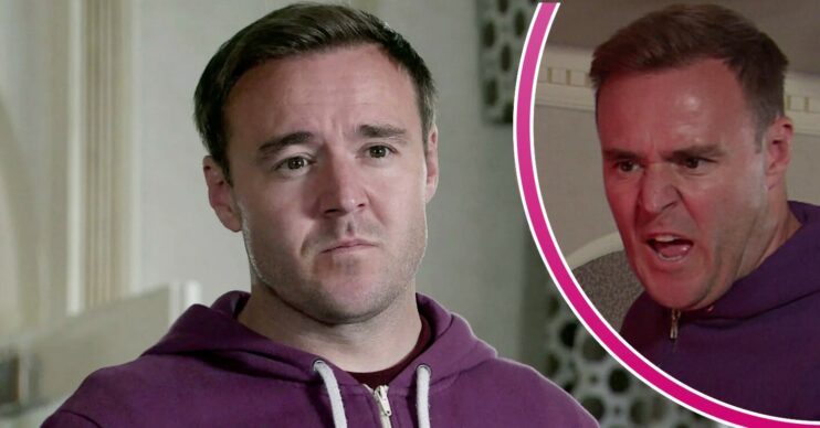 Tyrone looking sad; angry in Coronation Street