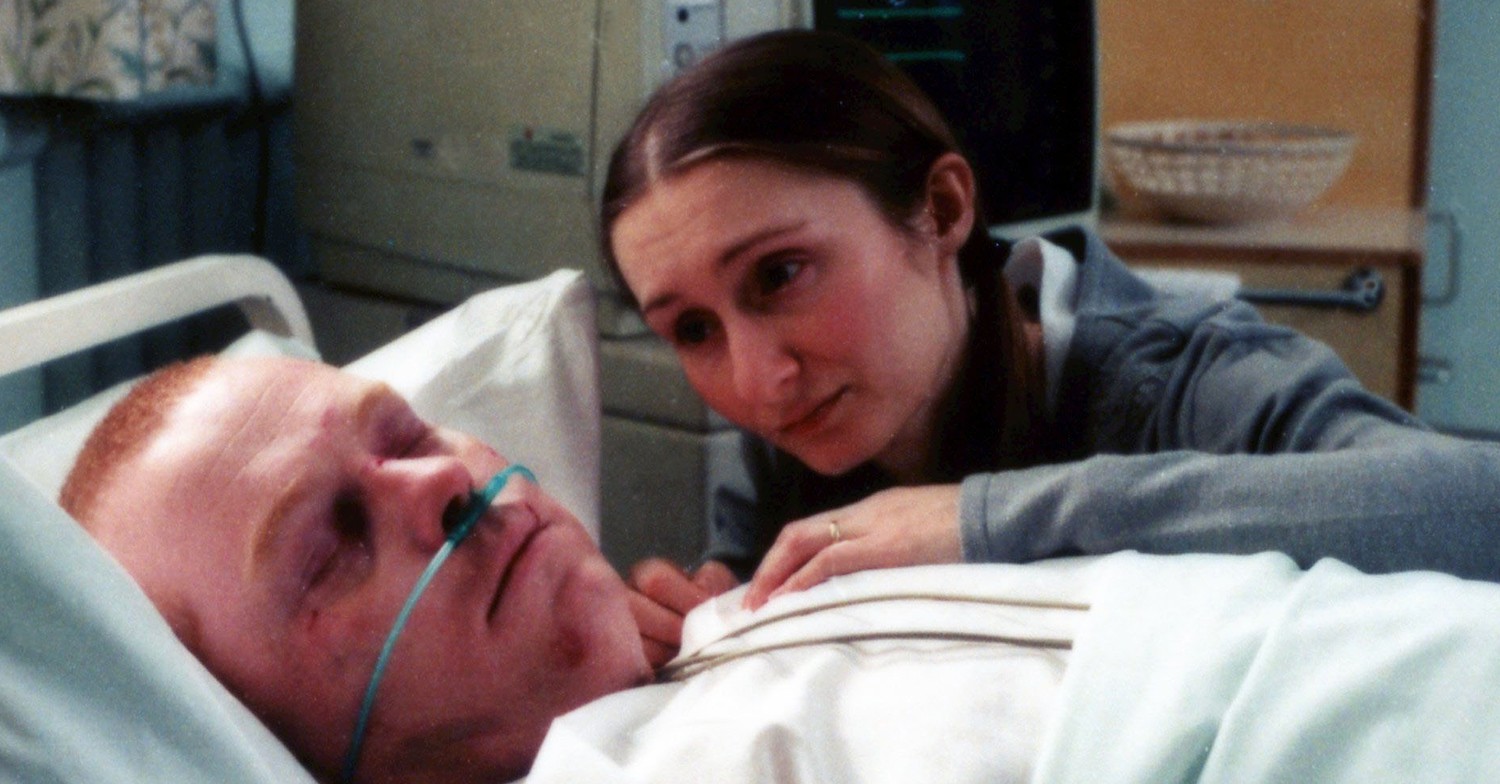 Emmerdale's Emily looks upset by Butch's side in hospital